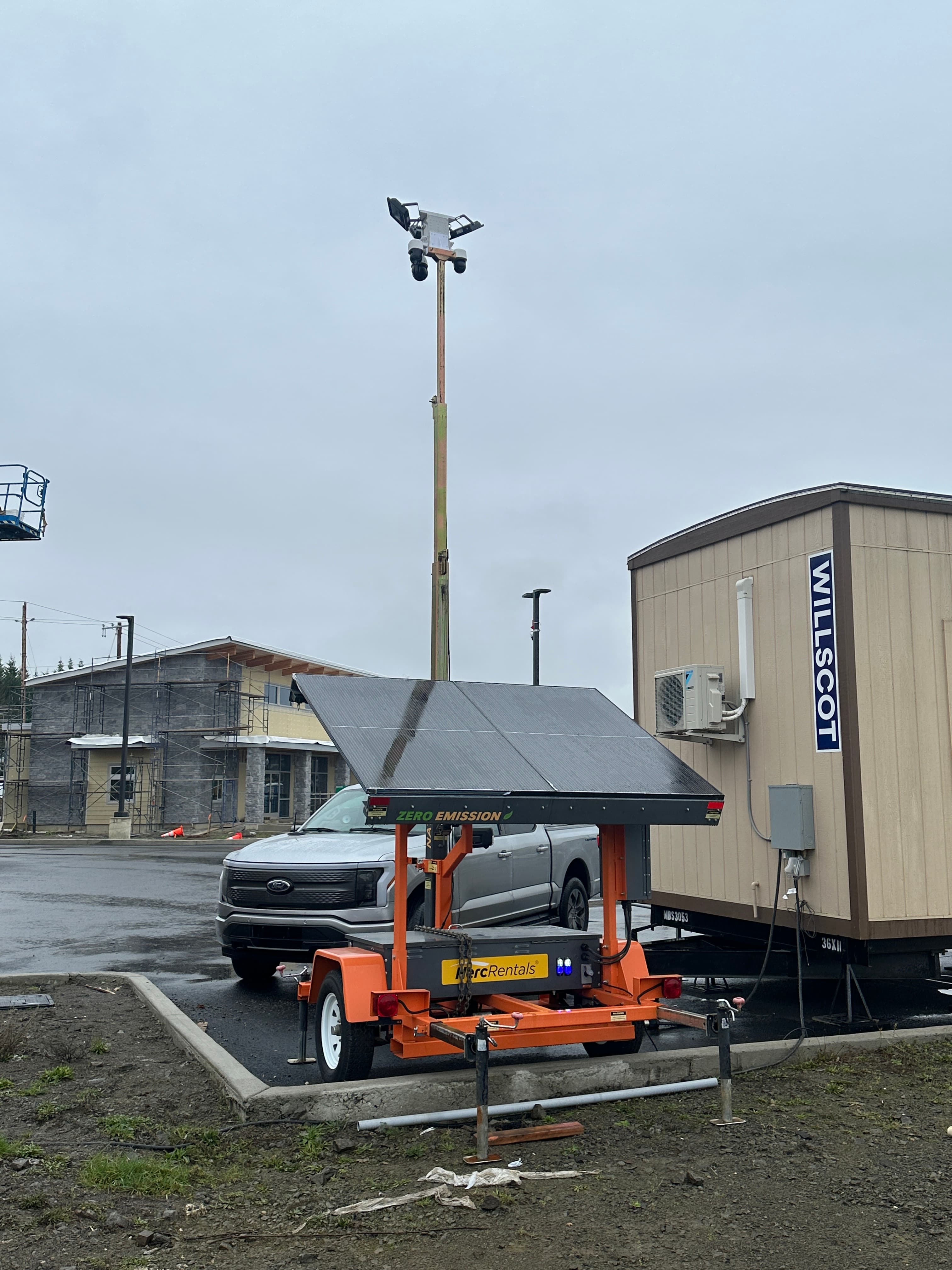 Dunlap mobile surveillance trailer deployed at a worksite
