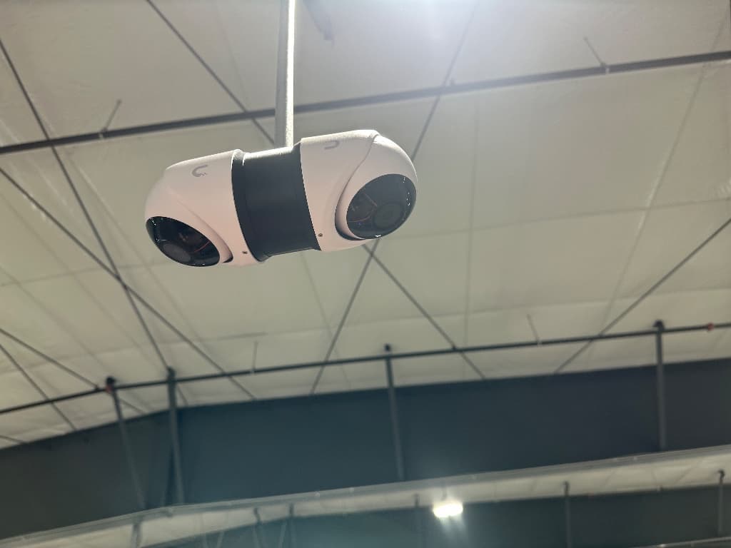Interior multi-sensor camera installed in a commercial facility